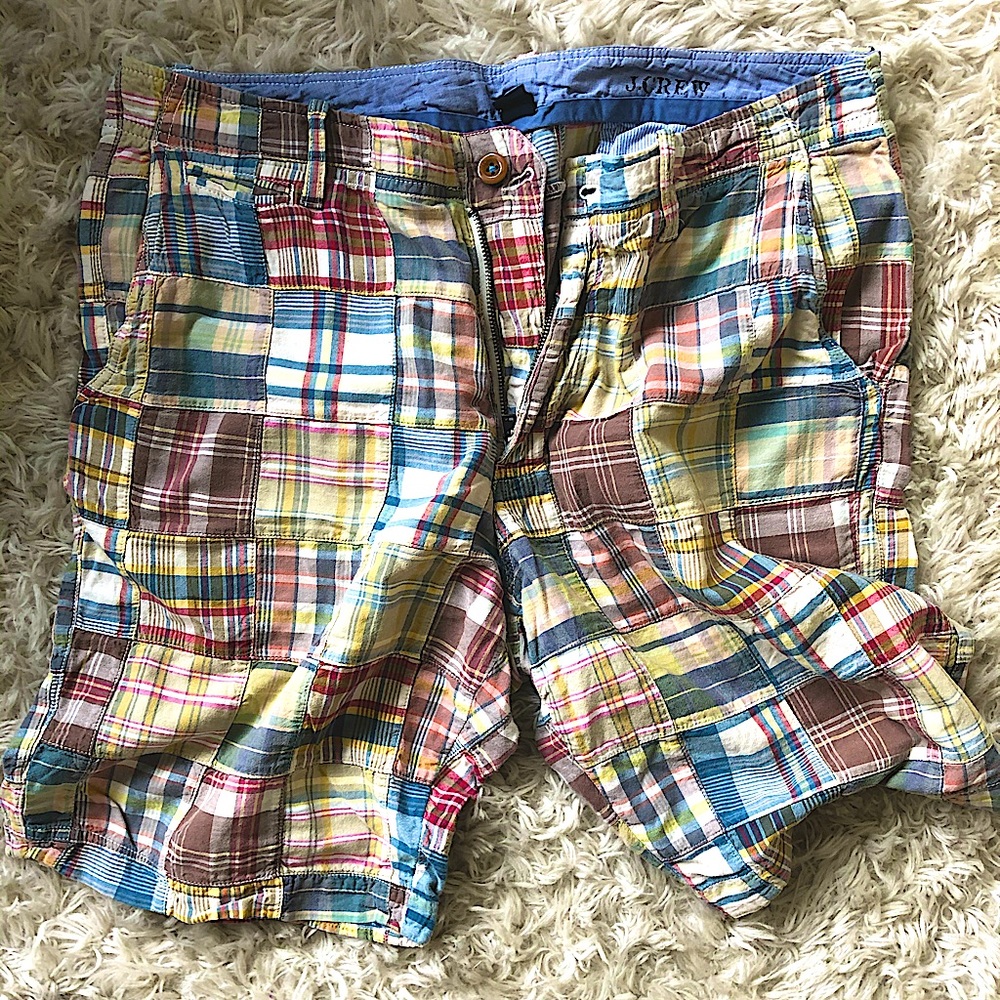 Men’s J.Crew Madras Patchwork Plaid Shorts